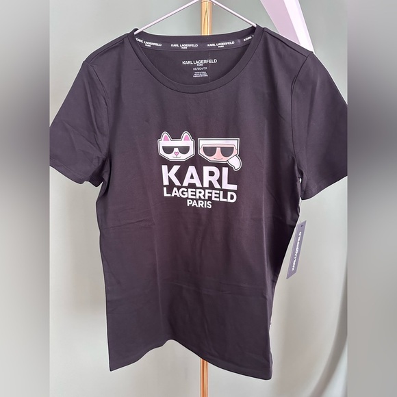 NWT! NEW! Karl Lagerfeld Paris Hotfix Choupette Embellished Cat Women T-Shirt - Picture 9 of 15